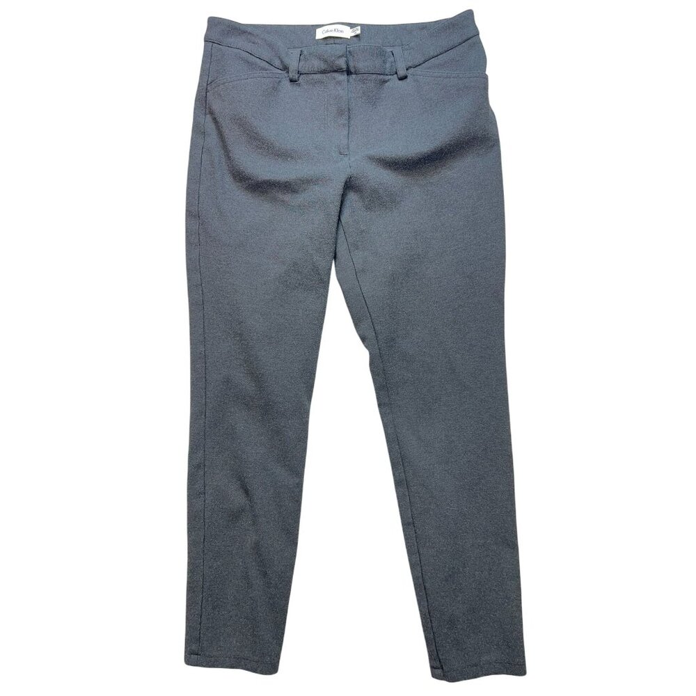 Calvin Klein Women Slim Fit Ankle Pants Size 10 Dark Gray Trousers Stretch